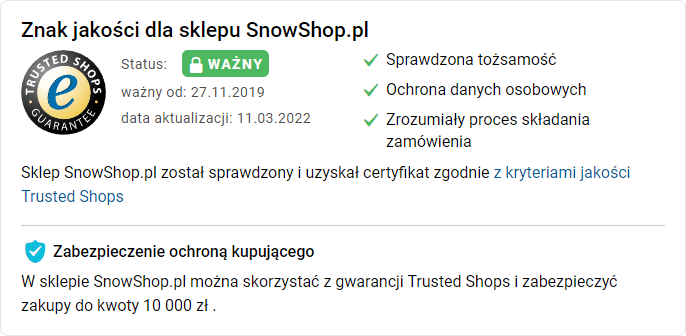 Trusted Shops certyfikat